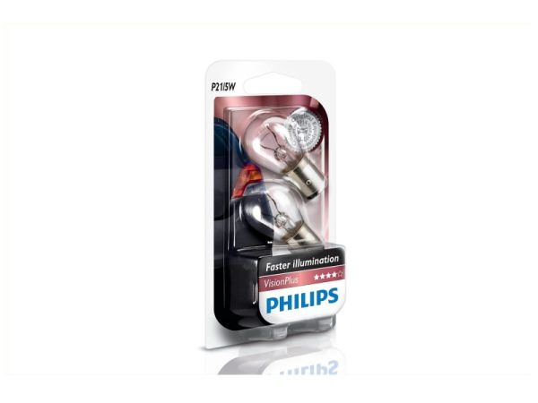 Pære P21/5 W VisionPlus [12 V] (2 stk.), PHILIPS, 12 V