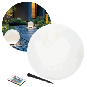 Solcelle Kuglelampe - Udendørs Solcelle Lampe - RGB +3000K - Ø400mm - IP54